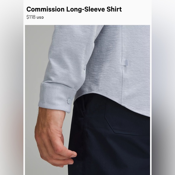 LULULEMON NWT SUPER COMFORTABLE! Men's Med Commission Lng Sleeve dress Shirt - Picture 3 of 10